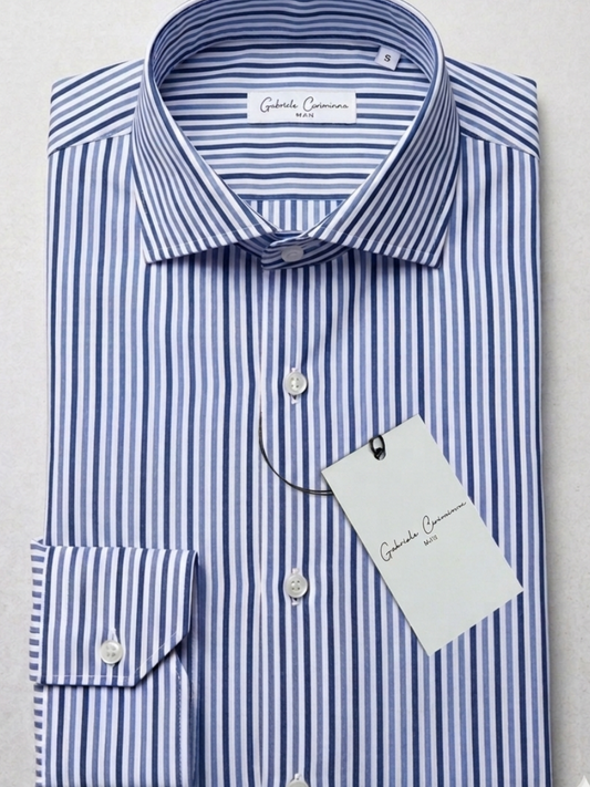 CAMICIA GALLIPOLI IN COTONE RIGA BICOLORE