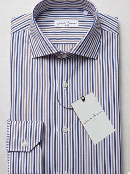 CAMICIA GALLIPOLI IN COTONE RIGA BICOLORE
