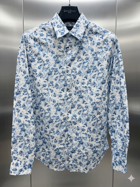 CAMICIA COTONE BLU FLOW