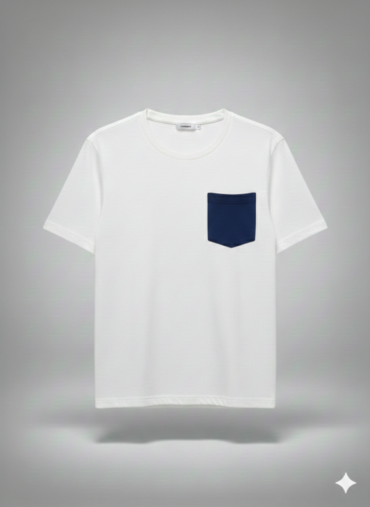 T-SHIRT IN LINO CON TASCHINO